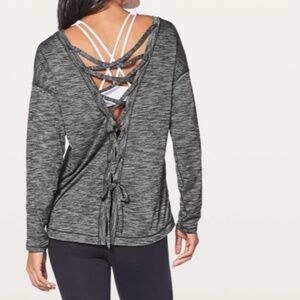 Lululemon Laced With Intent Long Sleeve Heathered Black Sz 8/10?